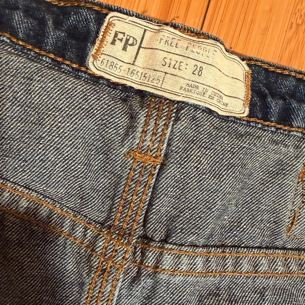 Free People Leanne Patchwork Denim Maxi Skirt Size 28 - Picture 7 of 16